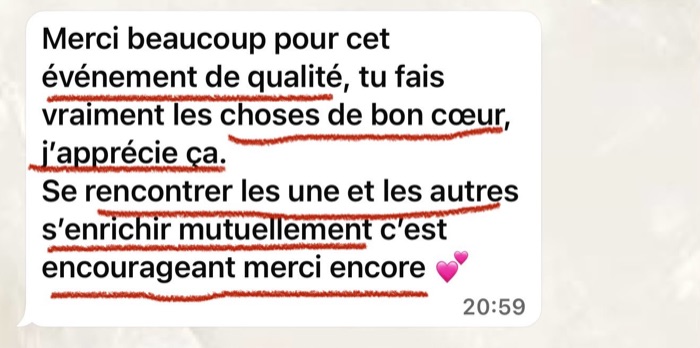 Message d’une élève