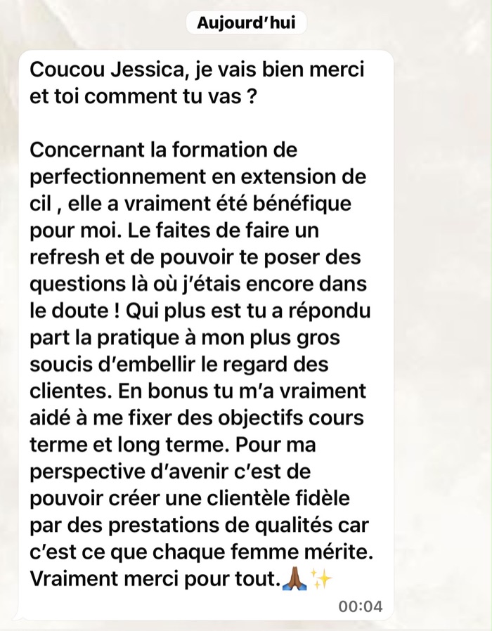 Message d’une élève
